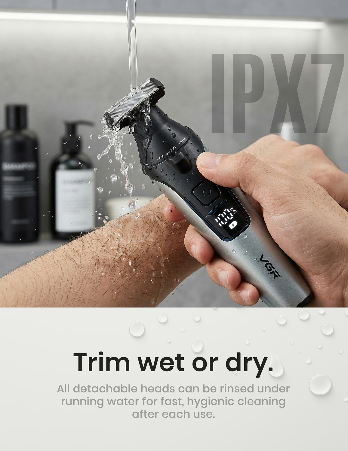 Image of VGR V-634 Professional Fully Waterproof Grooming Kit 90 min Runtime 3 Length Settings