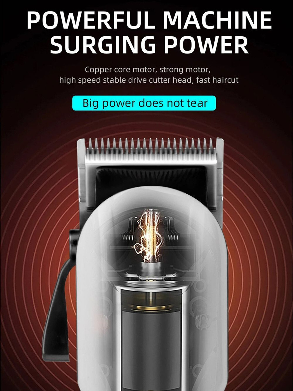 Image of THE OM ENTERPRISE Hair Clipper with USB Charger, High Torque Motor and Steel Blade Trimmer 300 min Runtime 4 Length Settings