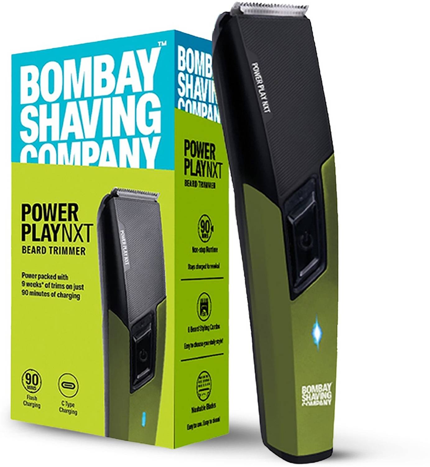 BOMBAY SHAVING COMPANY POWER PLAY NXT BEARD TRIMMER Trimmer 90 min  Runtime 6 Length Settings