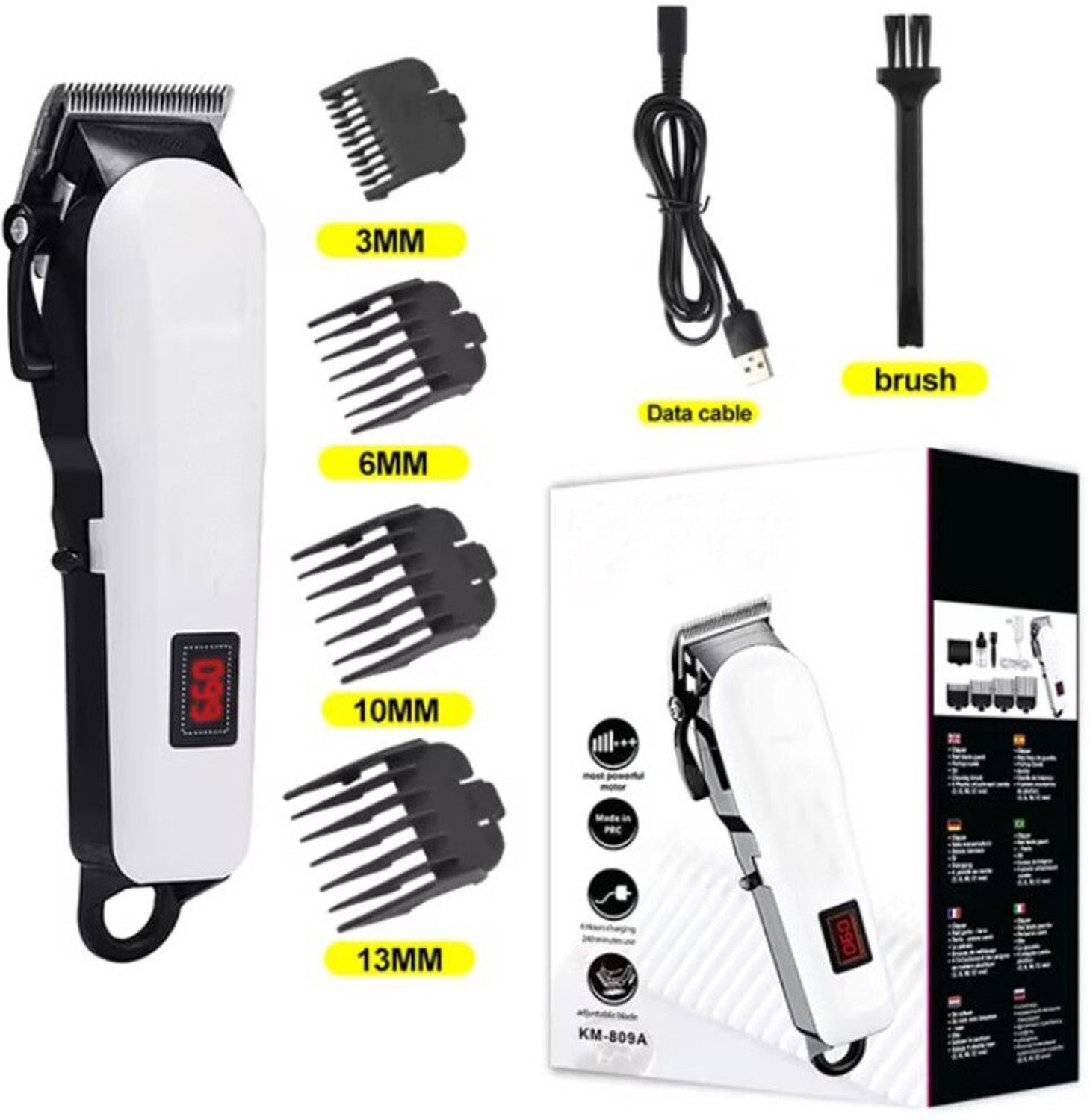 Image of THE OM ENTERPRISE Hair Clipper with USB Charger, High Torque Motor and Steel Blade Trimmer 300 min Runtime 4 Length Settings
