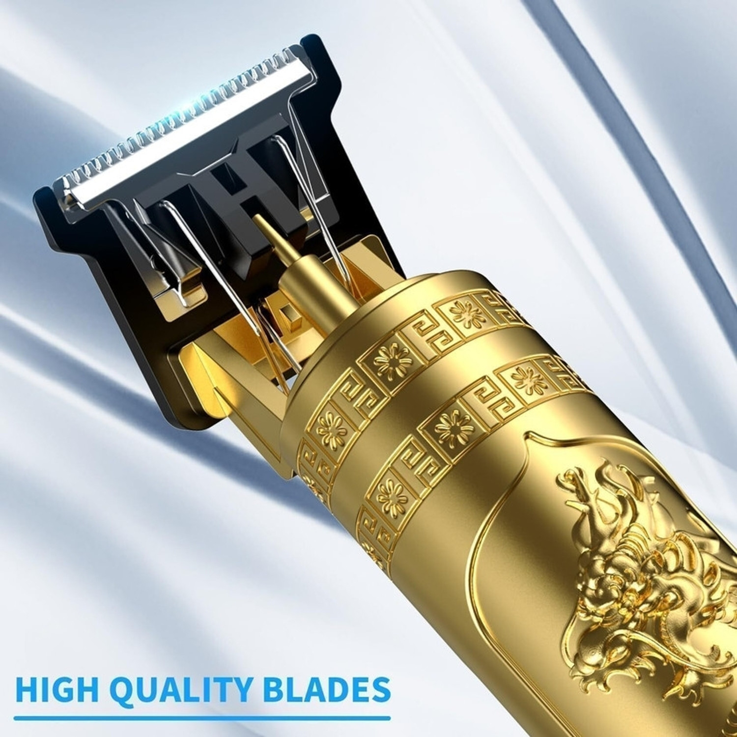 Image of trimmercare VINTAGE T9 Buddha Style Gold Plated Professional Men's Trimmer ( Trimmer 120 min Runtime 15 Length Settings