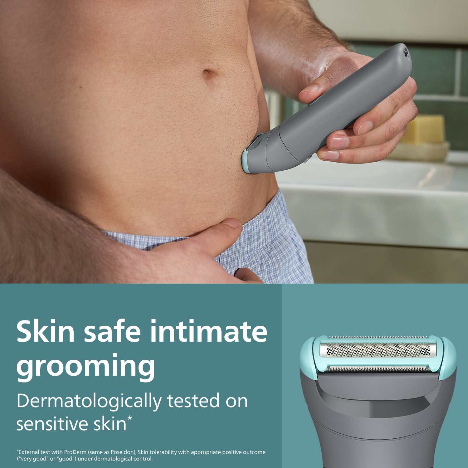 Image of PHILIPS BG3470 /15 Fully Waterproof Body Groomer 80 min Runtime 1 Length Settings