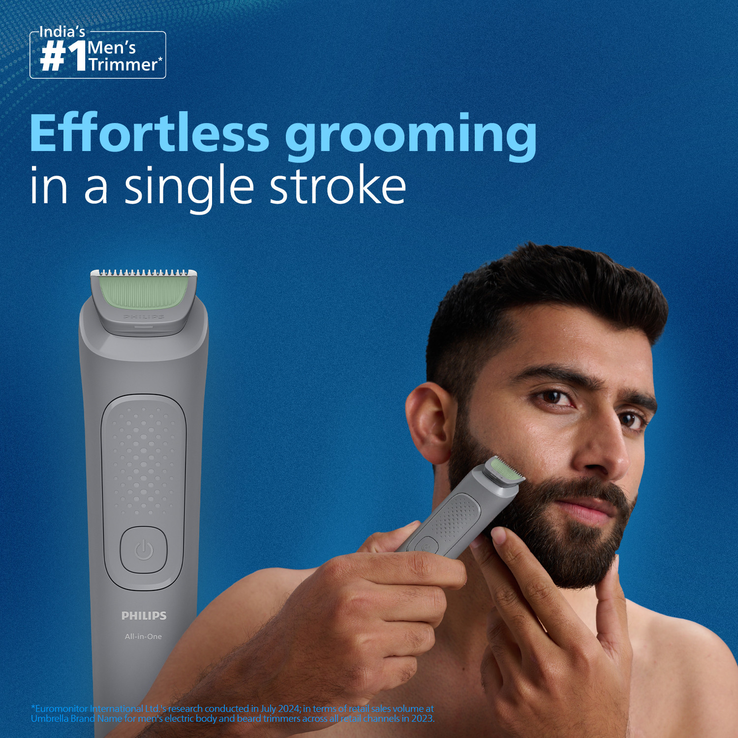 Image of PHILIPS MG3911 /15 Fully Waterproof Trimmer 60 min Runtime 5 Length Settings