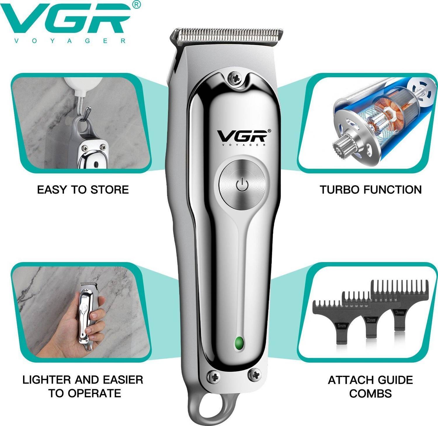VGR V-071 Trimmer 120 min Runtime - Image 2