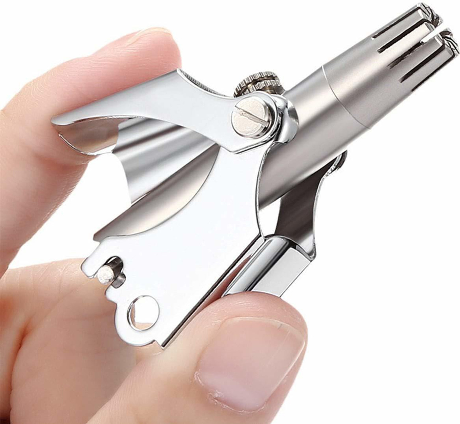 Image of Dhupgarh Nose & Ear Hair Trimmer for Men & Women - Stainless Steel Painless Hair Remover Trimmer 0 min Runtime 2 Length Settings