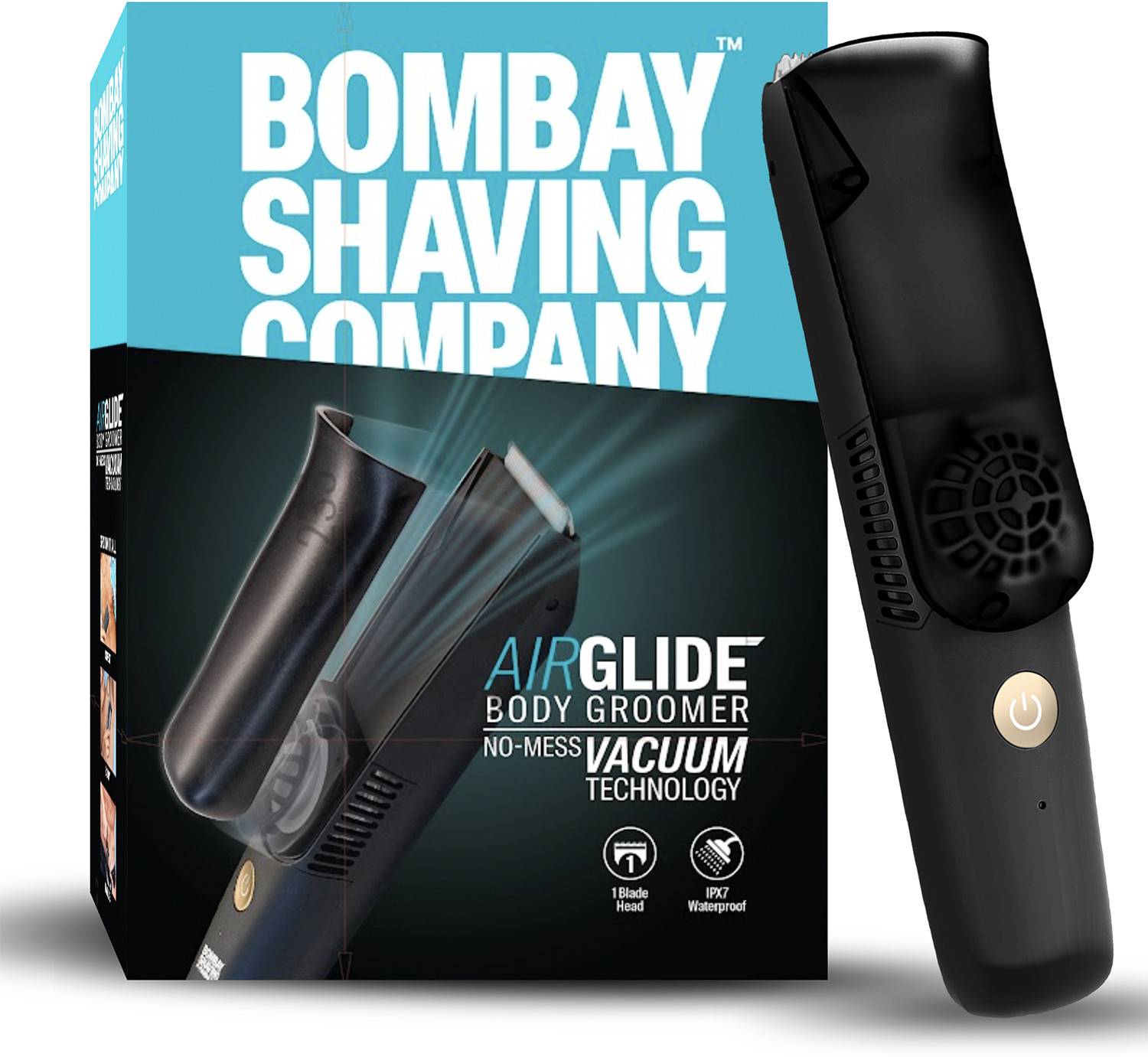 Image of BOMBAY SHAVING COMPANY AirGlide Full Body Trimmer With Vacuum Tech-Zero Mess Beard,Body,Balls Trimming Body Groomer 50 min Runtime 4 Length Settings