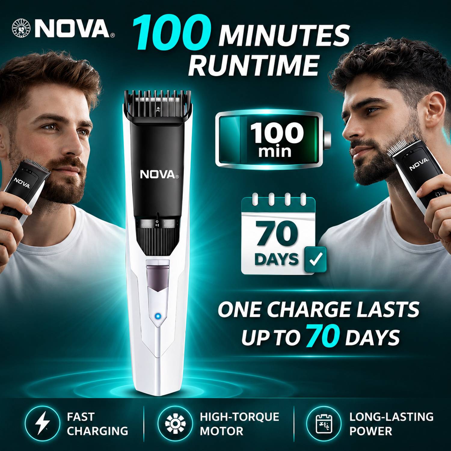 NOVA NHT 1054 Trimmer 100 min Runtime 40 Length Settings - Image 2