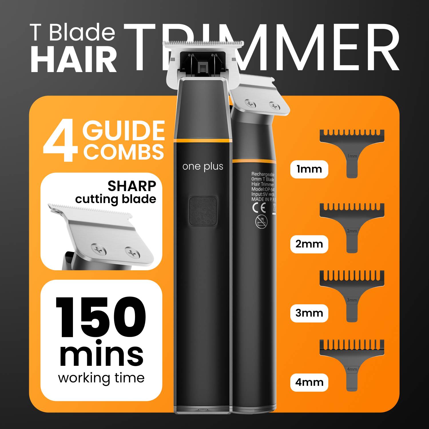 One Plus OP 541 Cordless Professional Hair Trimmer Washable T