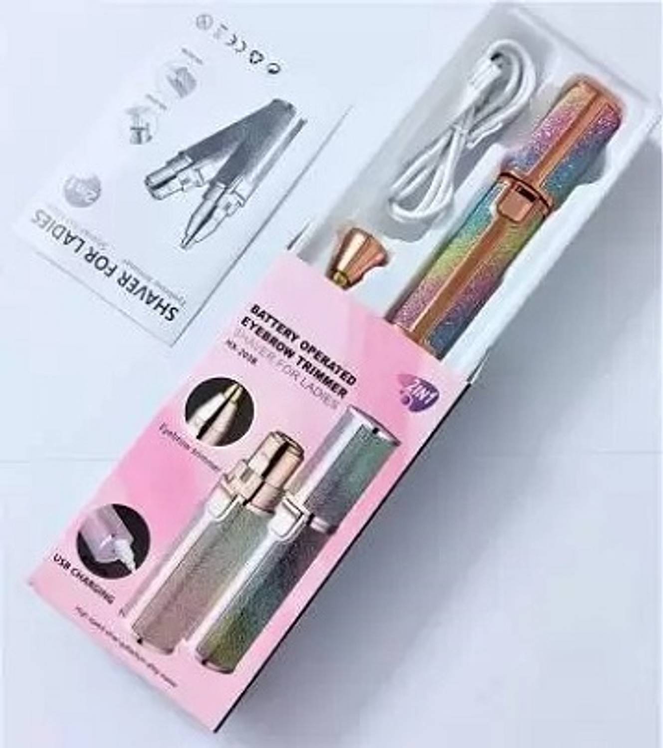 ALORNOR Safe Electric Battery Operated Eyebrow Hair Remover and Facial Hair Remover. Trimmer 90 min Runtime 0 Length Settings