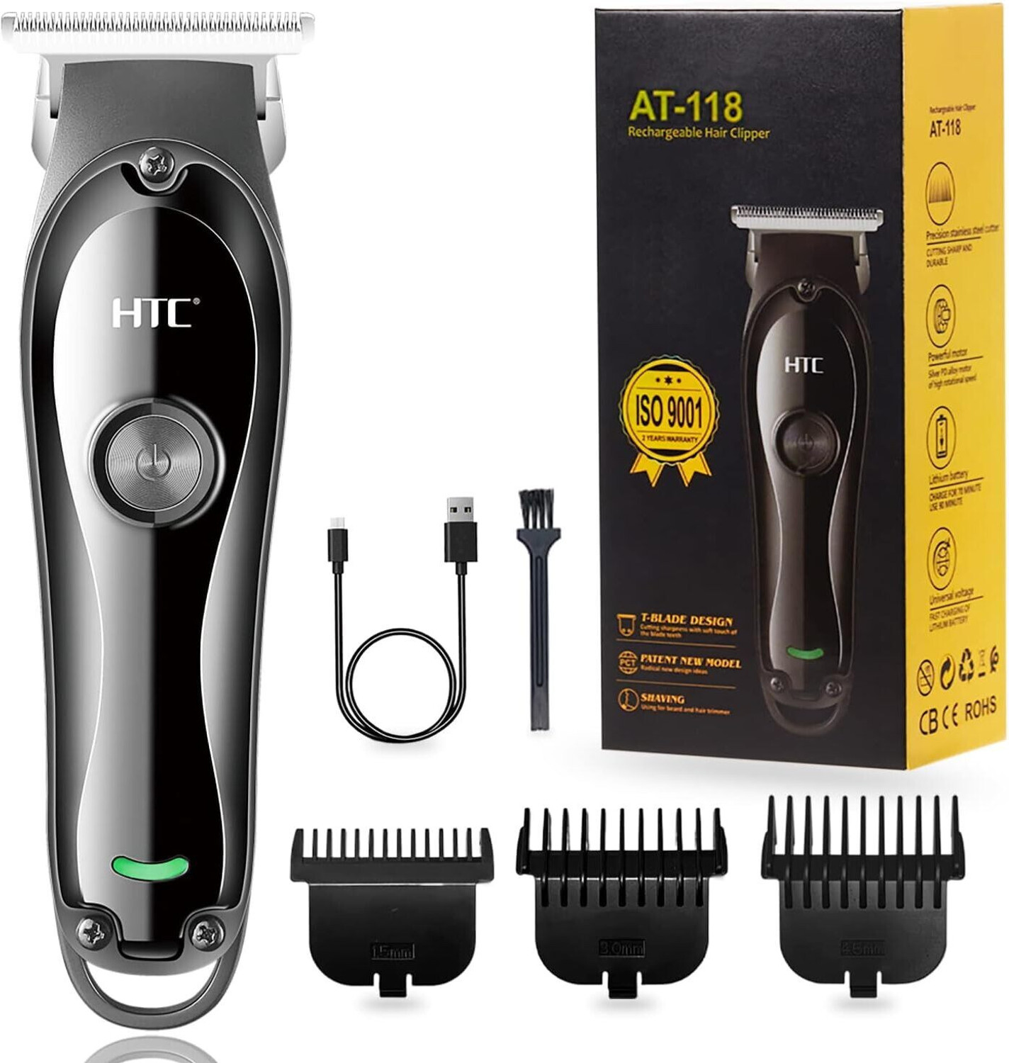 Image of TRP Traders HTC AT-118 Professionals Trimmer And Haircut Rechargeable Beard And Moustaches Trimmer 90 min Runtime 3 Length Settings