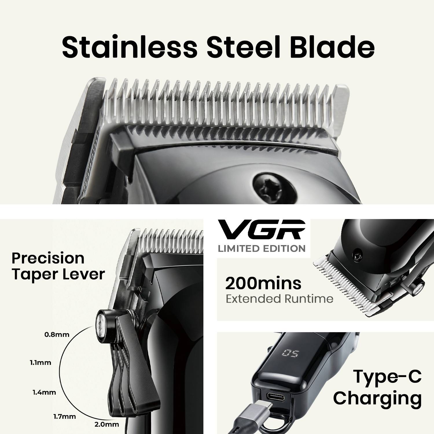VGR V-118 Hair Clipper with LED Display - Image 2