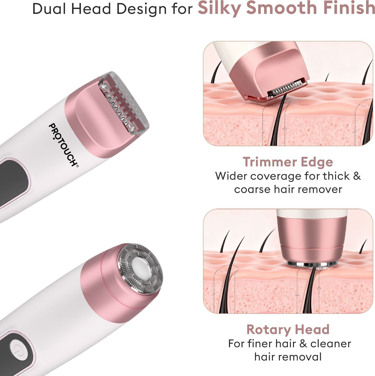 Image of PROTOUCH Women trimmer Fully Waterproof Body Groomer 90 min Runtime 5 Length Settings