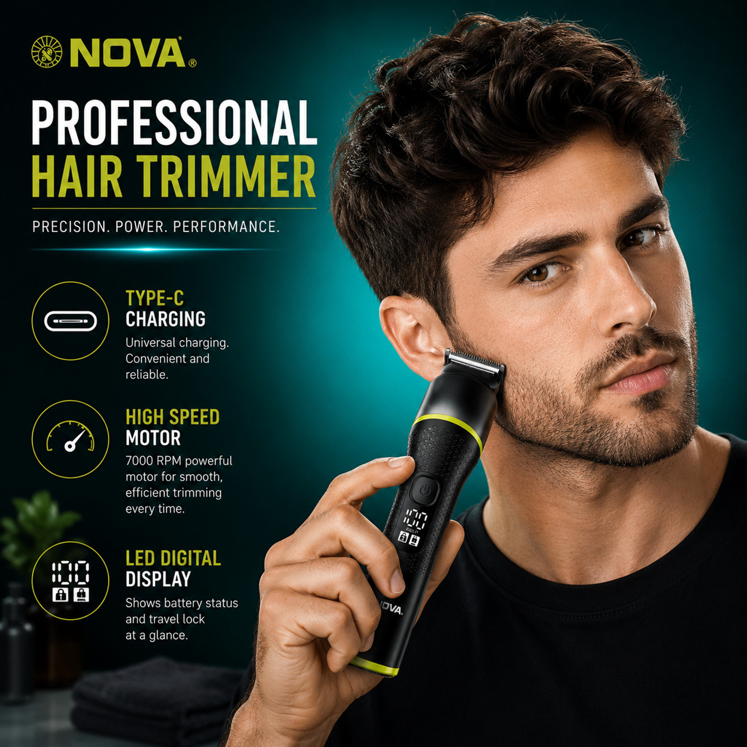 Image of NOVA NHT 1139 Trimmer 100 min Runtime 9 Length Settings