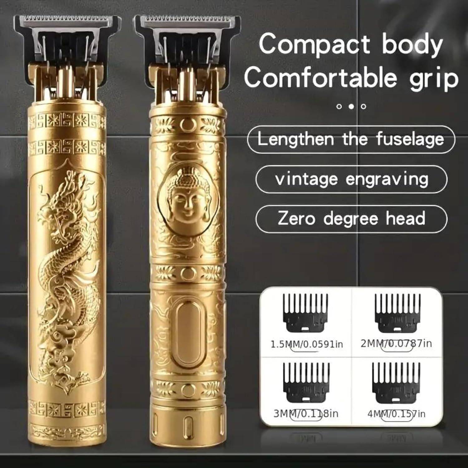Pharaoh T9 Cordless Beard Trimmer Gold - Image 5