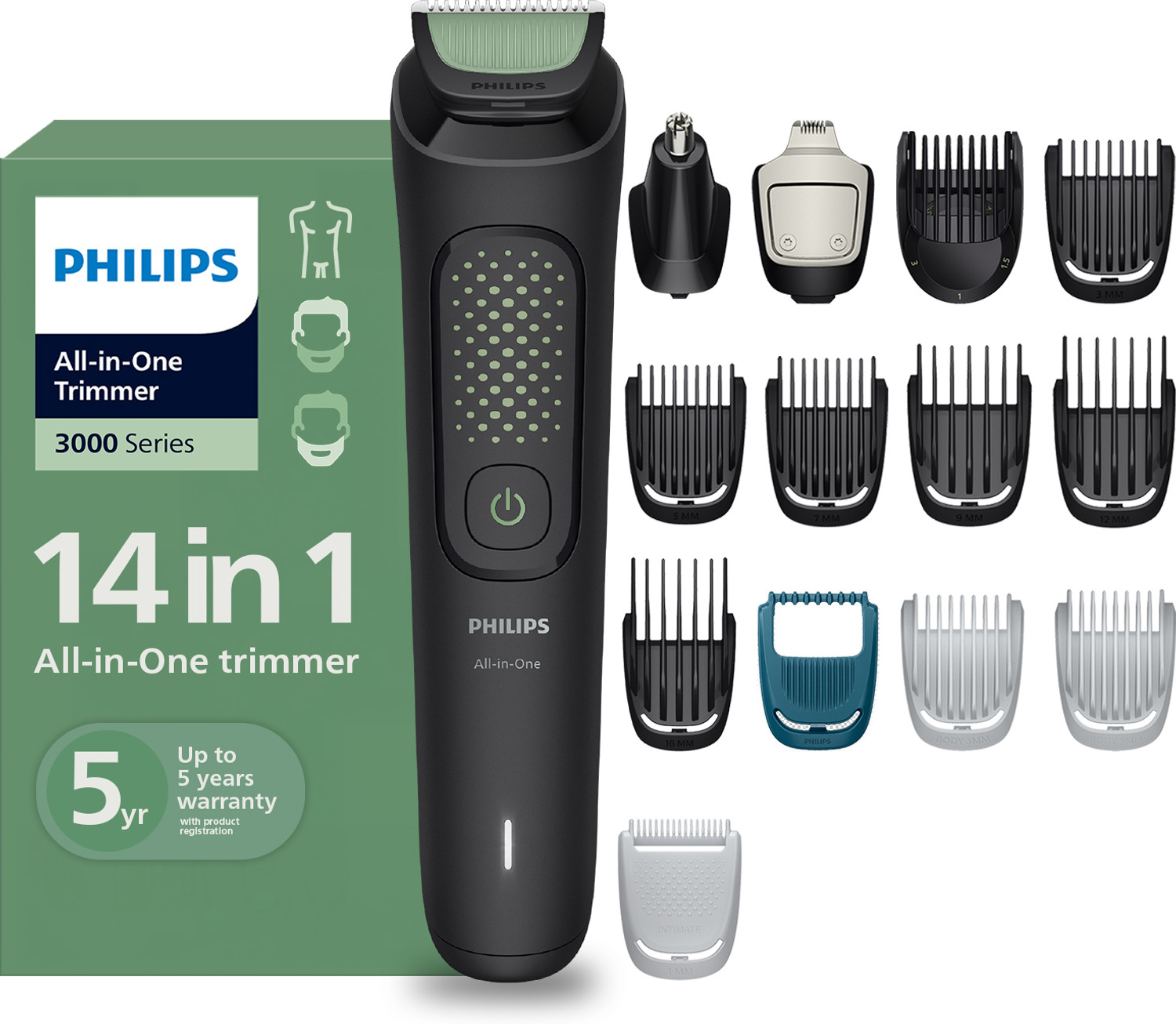 Image of PHILIPS MG3951 /30 Fully Waterproof Trimmer 90 min Runtime 14 Length Settings