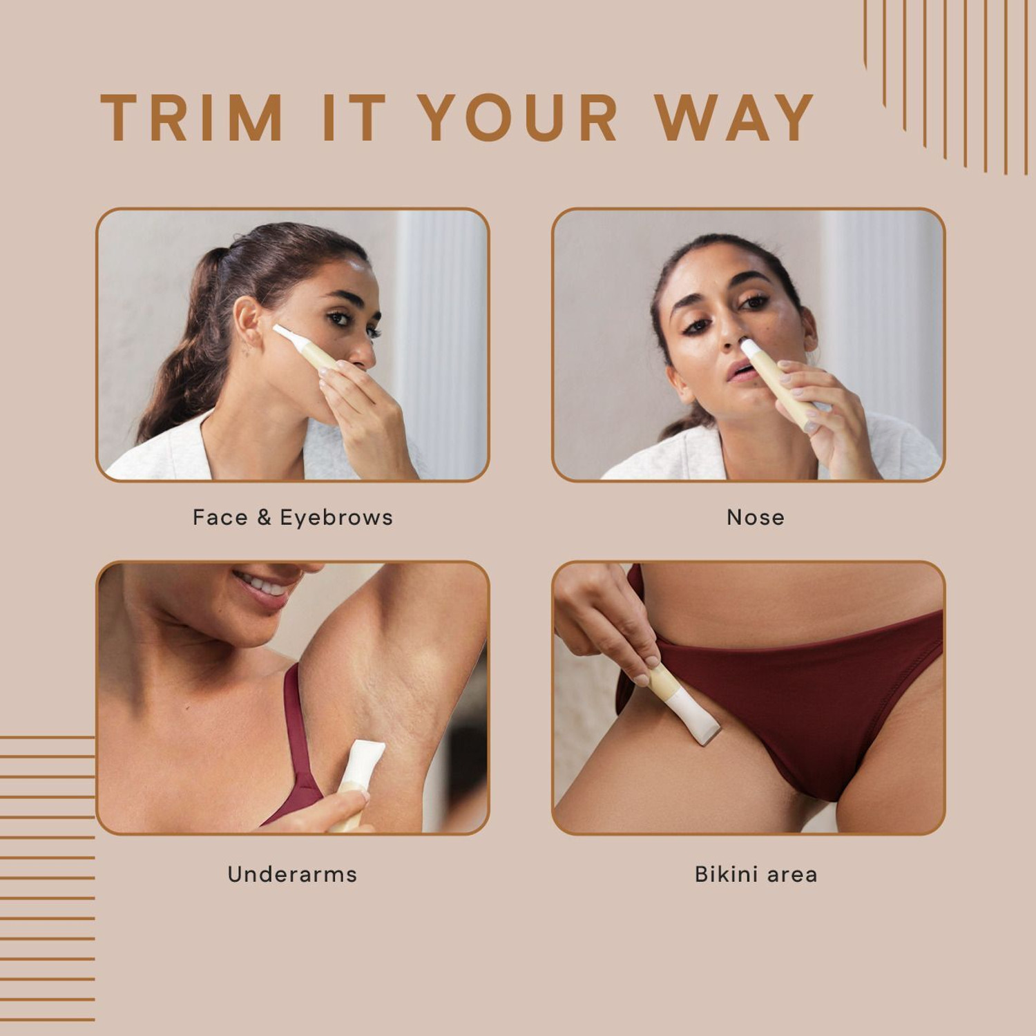 Image of Winston Rechargeable 3-in-1 Bikini Trimmer and Full Body Shaver for Women Grooming Kit 60 min Runtime 3 Length Settings