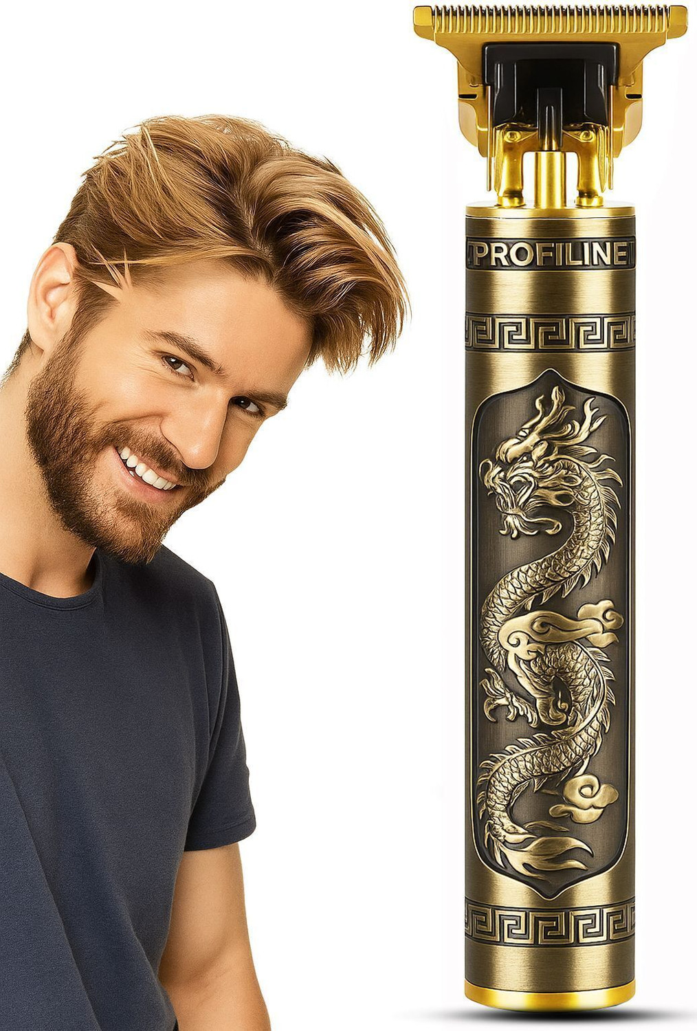 Image of Profiline Waterproof Vintage -T9 Metal Hair Cutting Trimmer with USB charging 0mm Trimmer 60 min Runtime 0 Length Settings