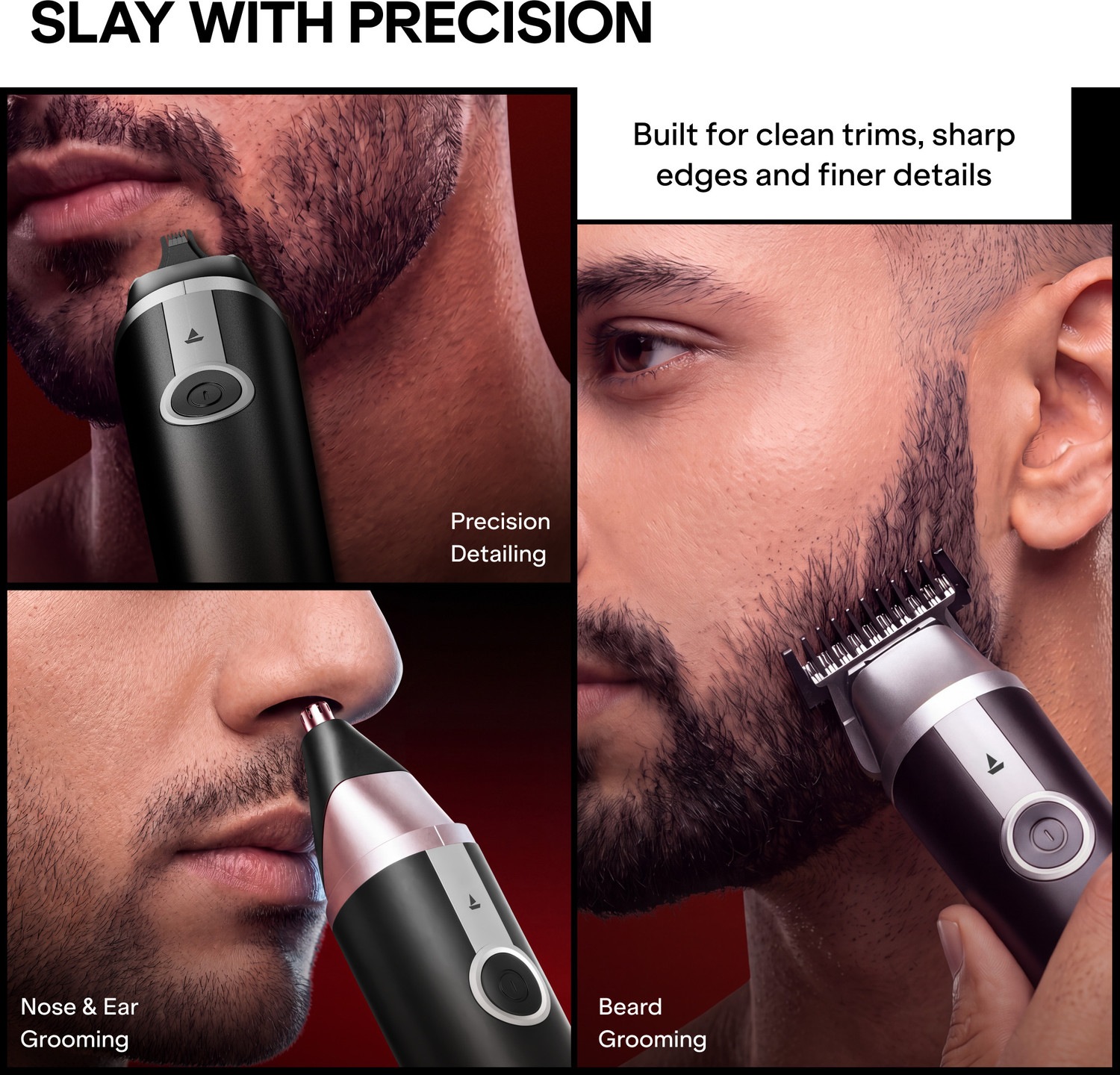 Image of boAt Slazer K100 Fully Waterproof Grooming Kit 180 min Runtime 4 Length Settings