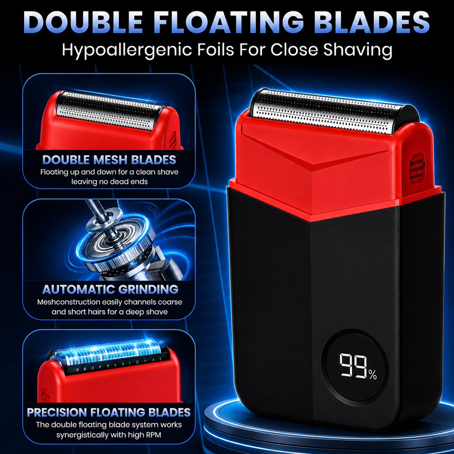 Image of MILDCARES RStyler Portable Mini Shaver for Men | 7D Floating Dual Foil, Travel Lock Trimmer 60 min Runtime 1 Length Settings