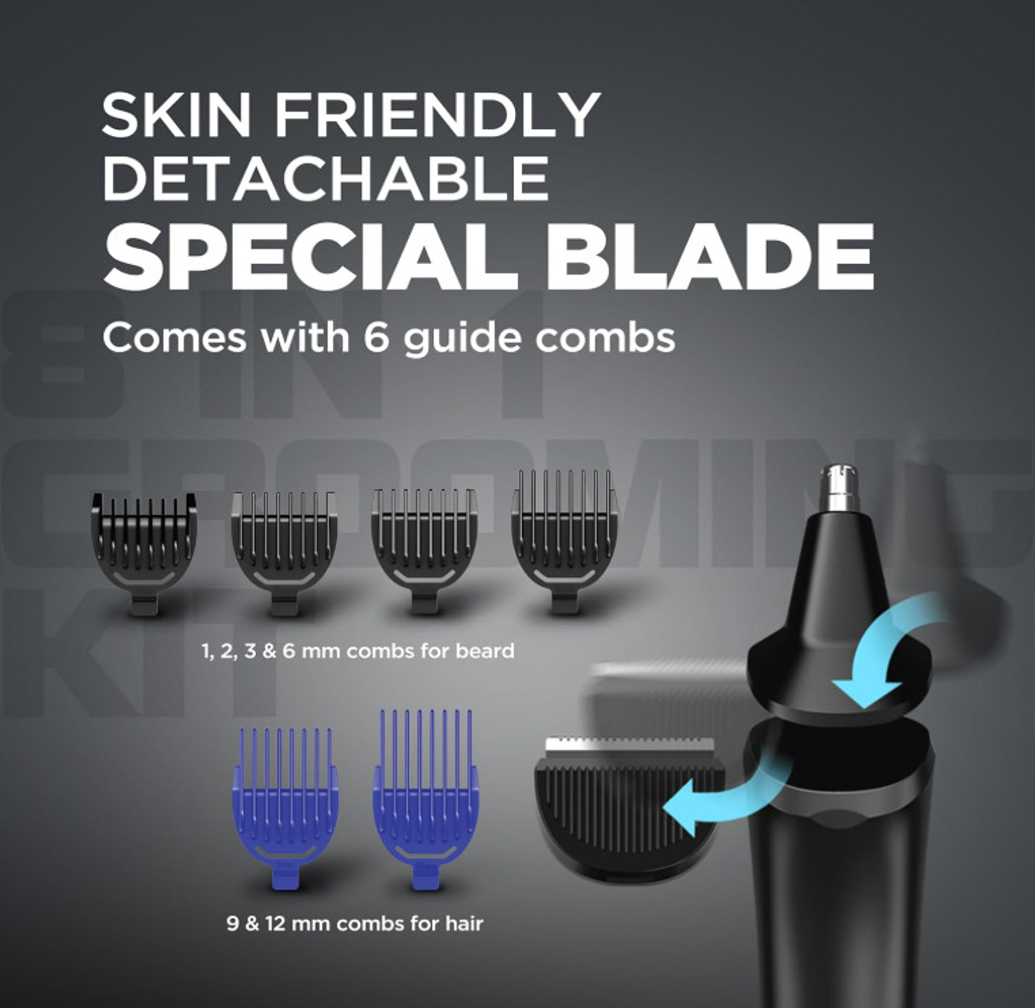 Image of HAVELLS GS7608 Fully Waterproof Grooming Kit 90 min Runtime 12 Length Settings