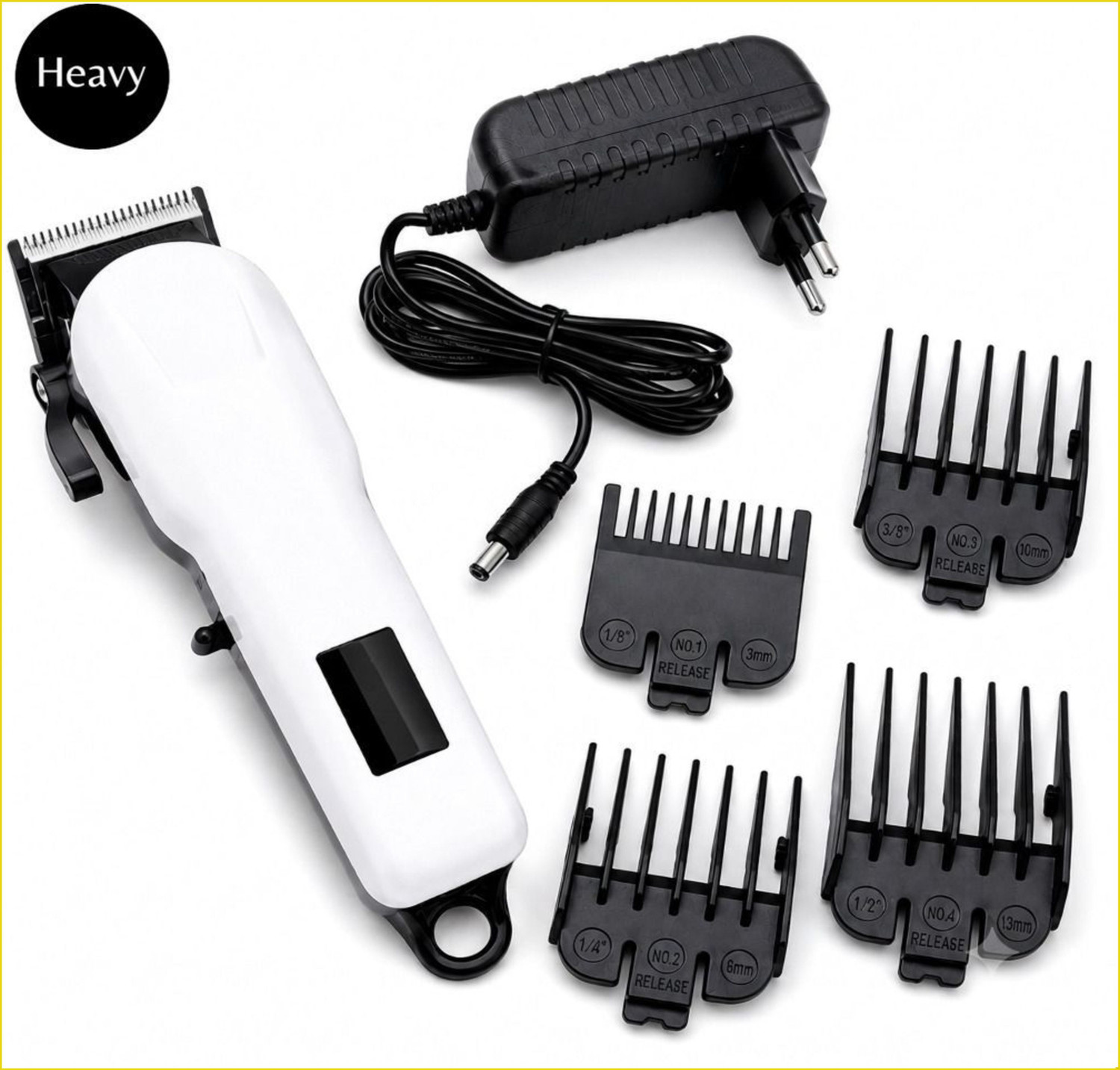 Image of Bydye 809A Rechargeable Professional Electric Hair Clipper Electric Hair Trimmer 034 Trimmer 300 min Runtime 4 Length Settings (White)