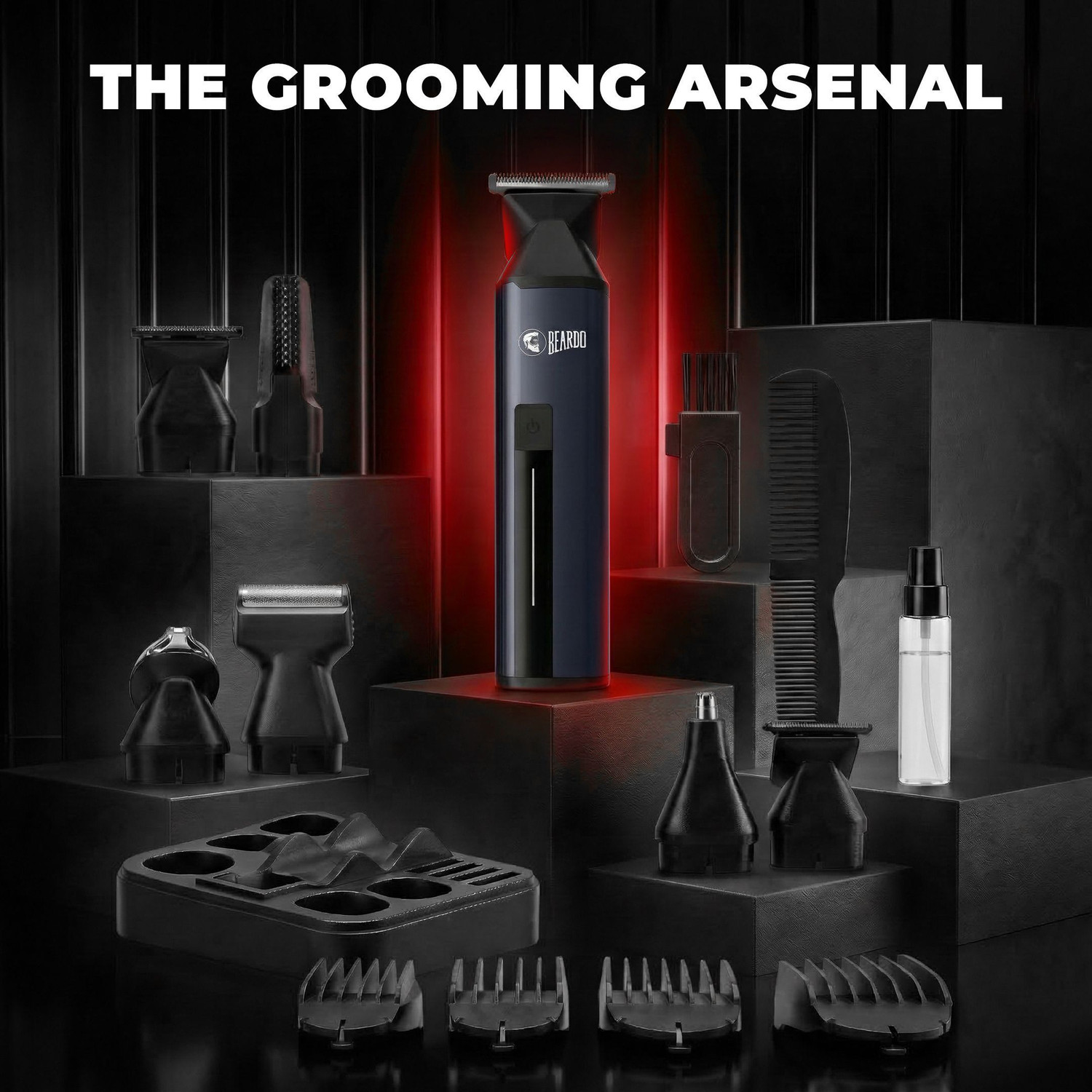 Image of BEARDO GODFATHER MULTI-GROOMING KIT All in One Full Body Trimmer Fully Waterproof Trimmer 120 min Runtime 4 Length Settings