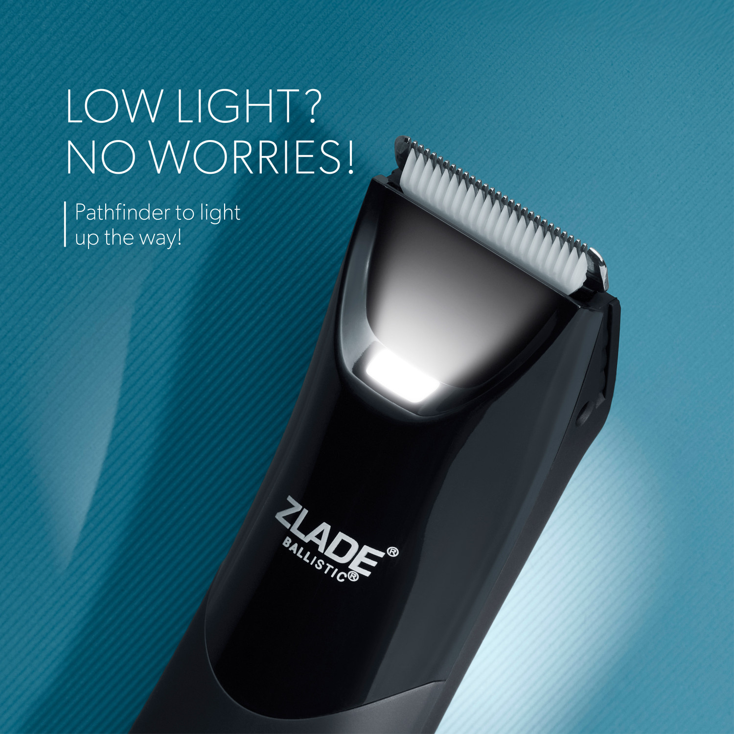 Image of Zlade Trimmer for Men | Beard, Body, Pubic Hair | AAA Cell Battery Fully Waterproof Body Groomer 120 min Runtime 4 Length Settings (Black)