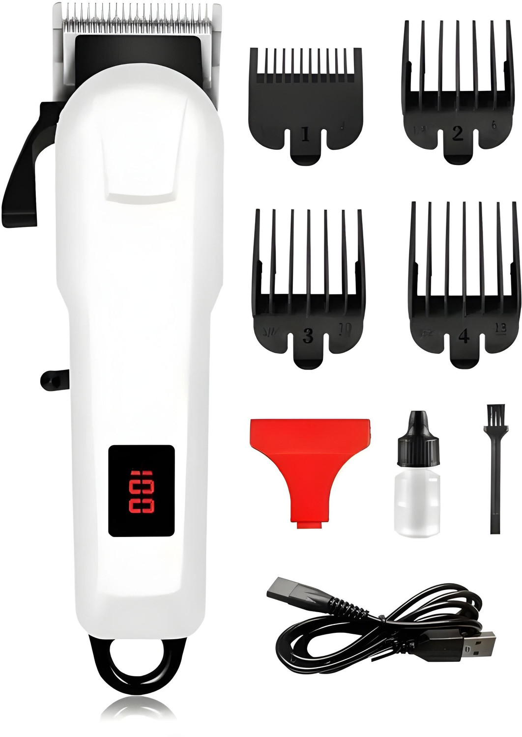 Image of THE OM ENTERPRISE 654A Professional Rechargeable Hair Trimmer Fully Waterproof Body Groomer 300 min Runtime 4 Length Settings