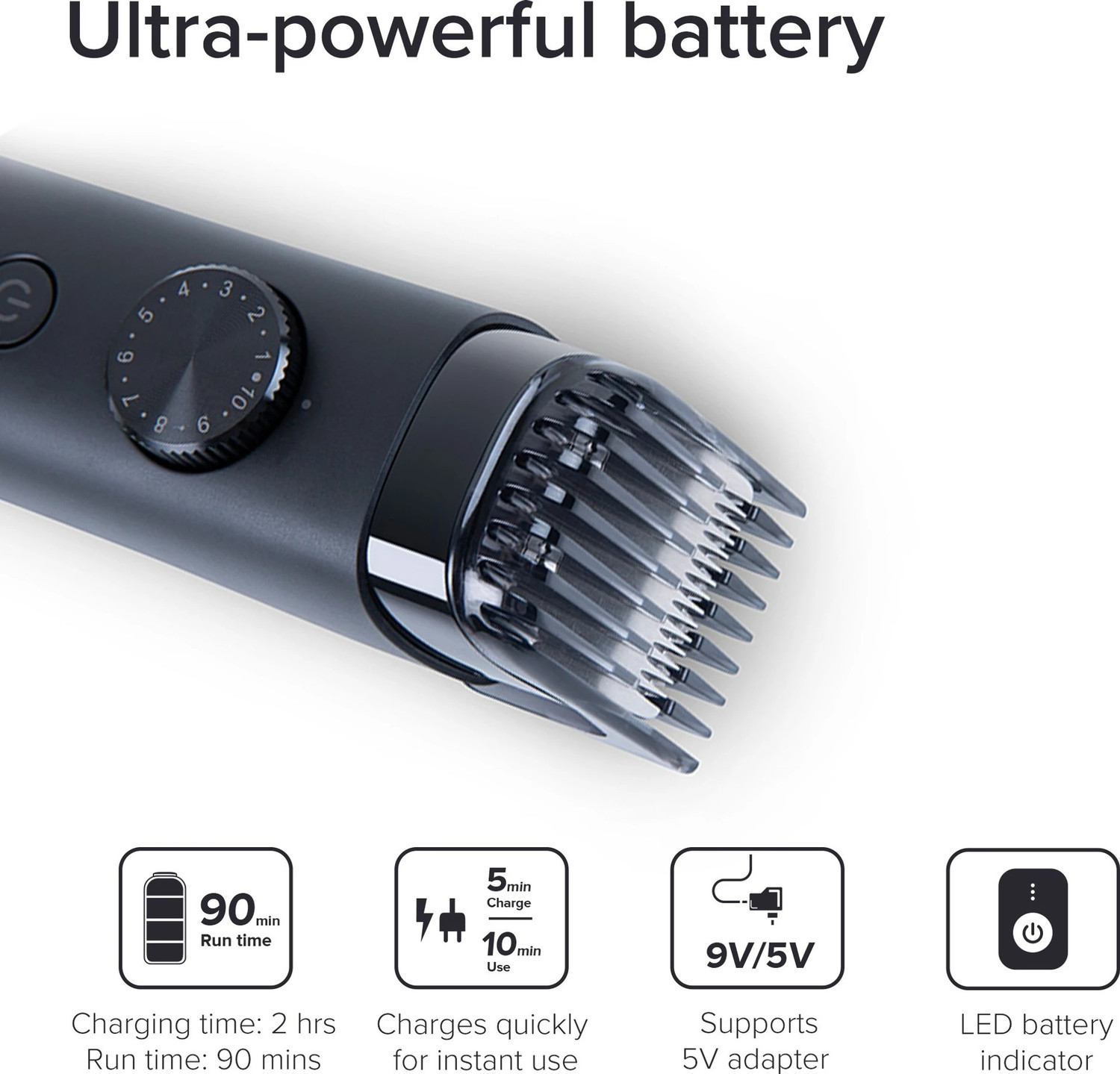 Image of Mi XXQ01HM Trimmer 90 min Runtime 40 Length Settings Trimmer 90 min Runtime 40 Length Settings