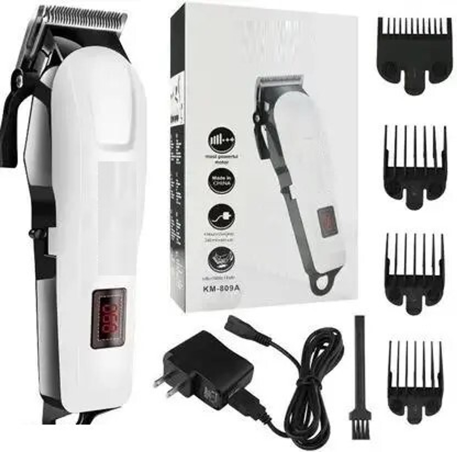 Image of KEMMIE 809a k.m Professional Hair.Clipper with LED Display Trimmer 240 min Runtime 4 Length Settings