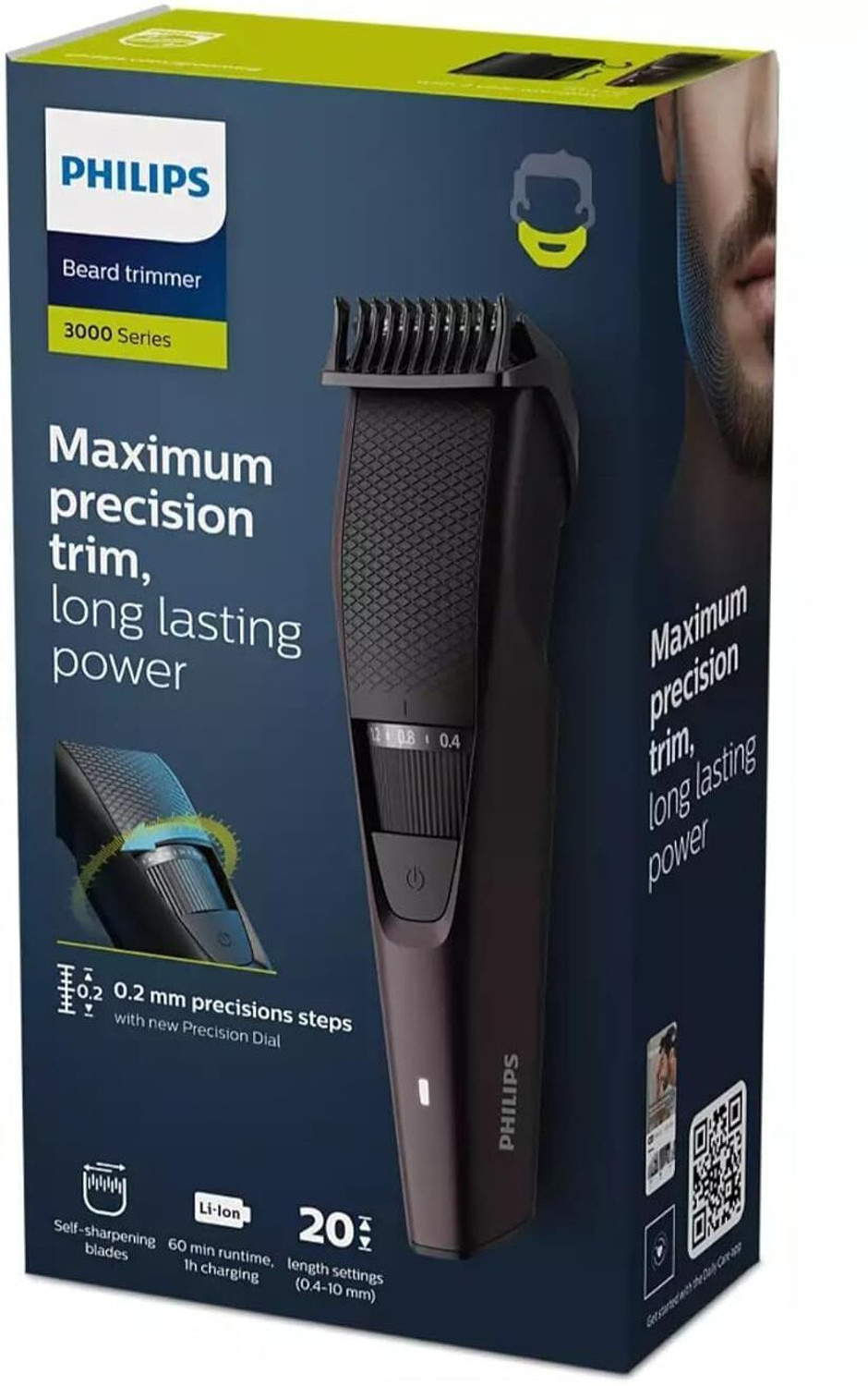 Image of PHILIPS BT3415 /15 MAROON Fully Waterproof Trimmer 3460 min Runtime 10 Length Settings
