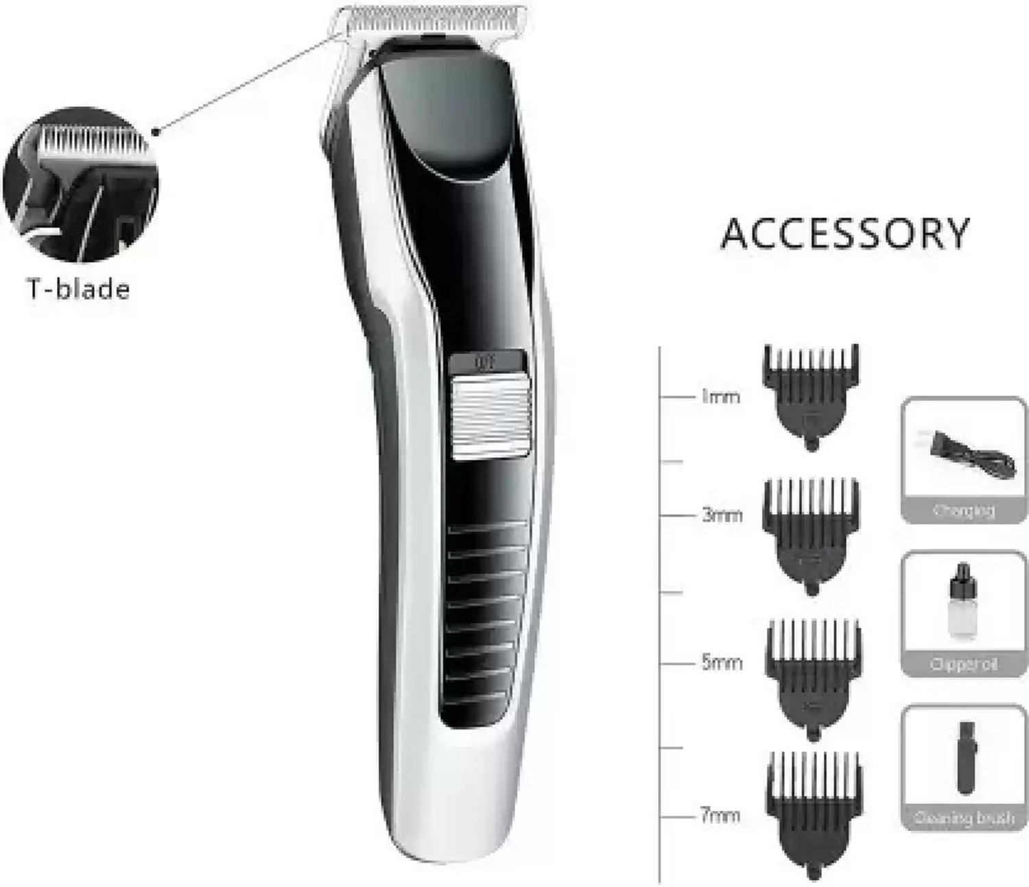Image of ChinuStyle Men Rechargeable Hair Clipper Hair Trimmer For Men Beard Electric Cutter Hair Cutting Machine Haircut Cordless Clipper Fully Waterproof Trimmer 60 min Runtime 4 Length Settings