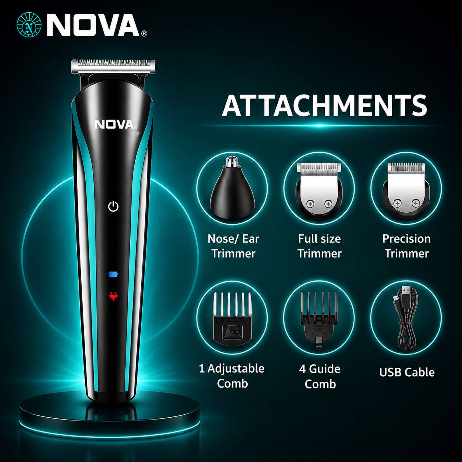 NOVA NG 1145 Trimmer 60 min Black - Image 3