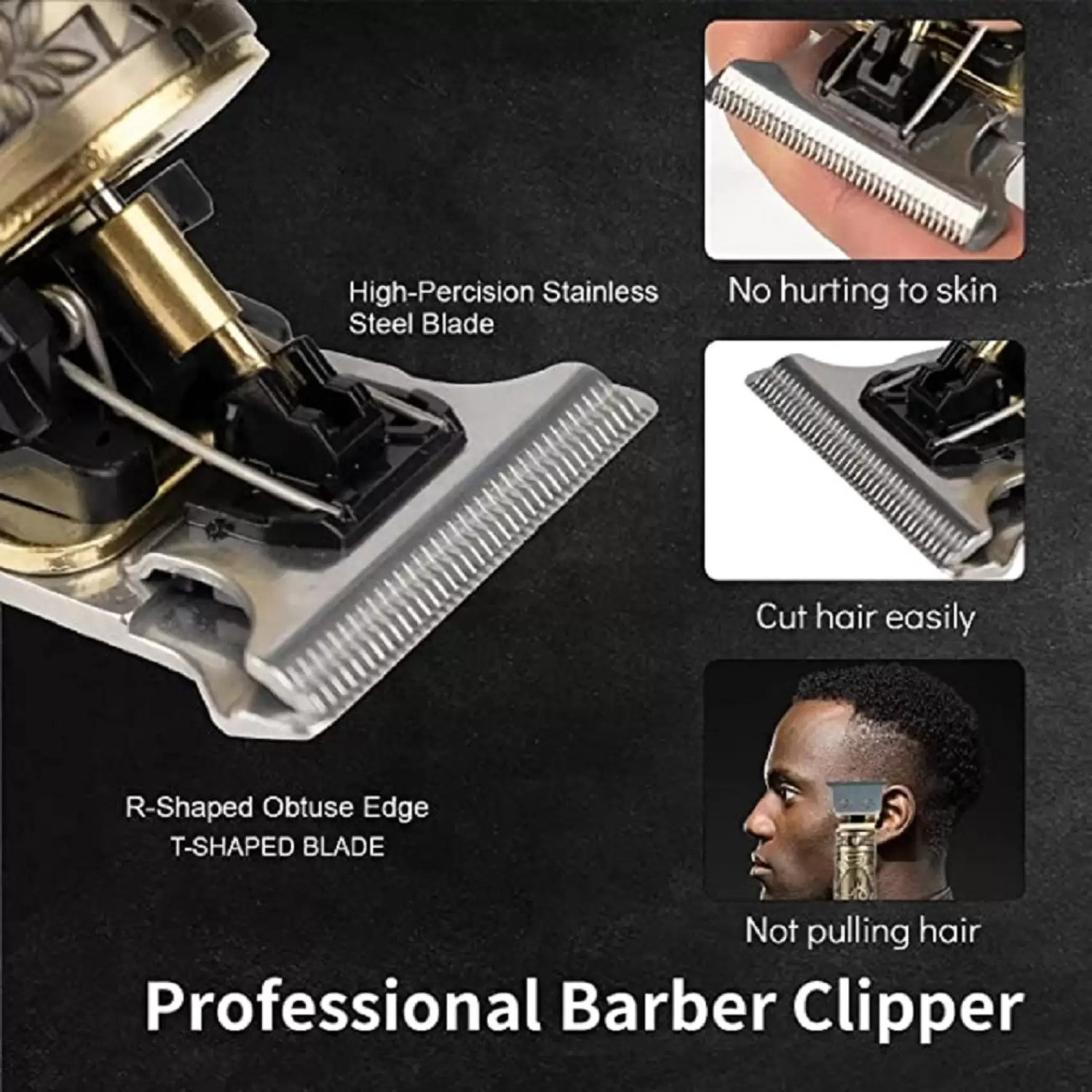 Image of Arrom Pro+ Wireless Trimmer, Multiple Combs, Shaver, Beard Quality Professional Golden Trimmer 120 min Runtime 4 Length Settings