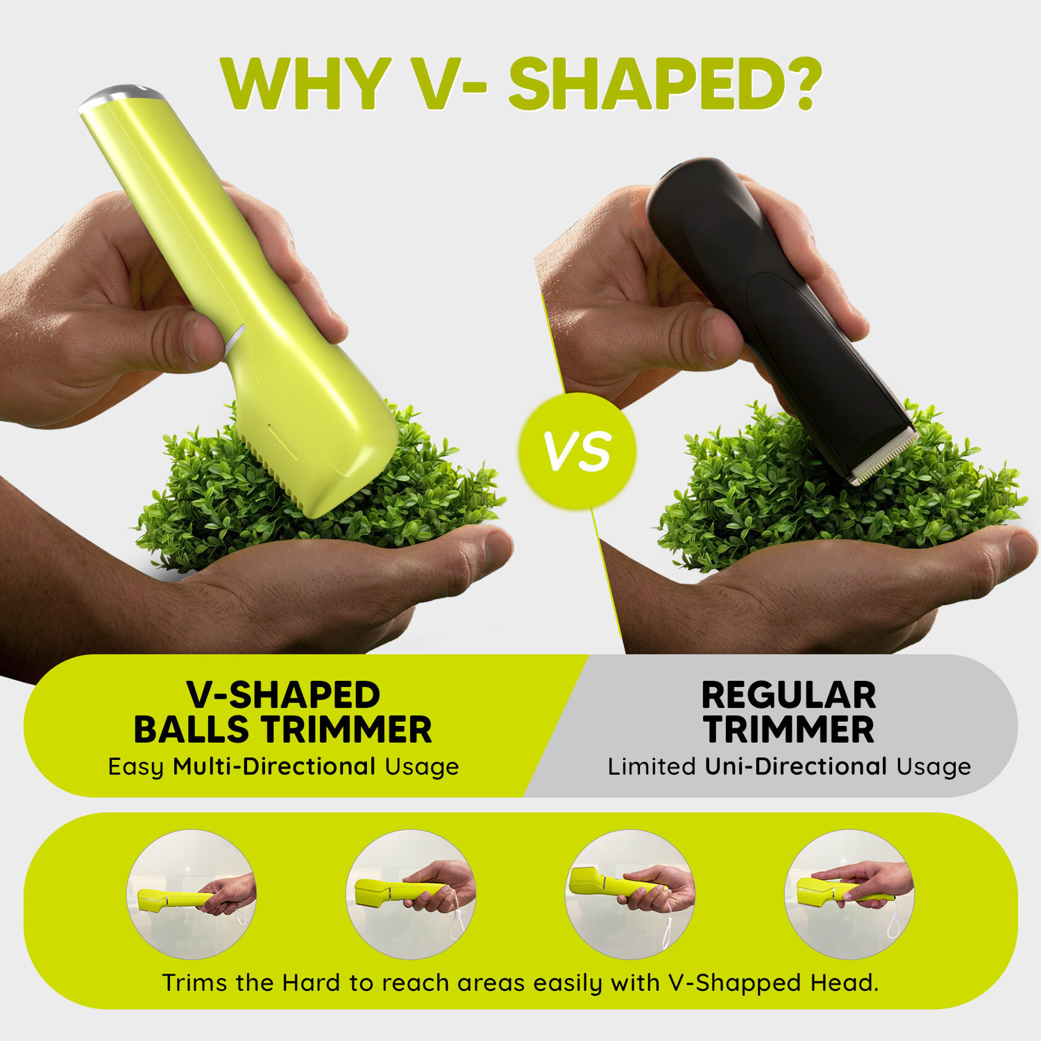 Image of LetsShave Balls trimmer for Men with Balls Mist, SkinSafe 'R' Blades Fully Waterproof Trimmer 90 min Runtime 3 Length Settings