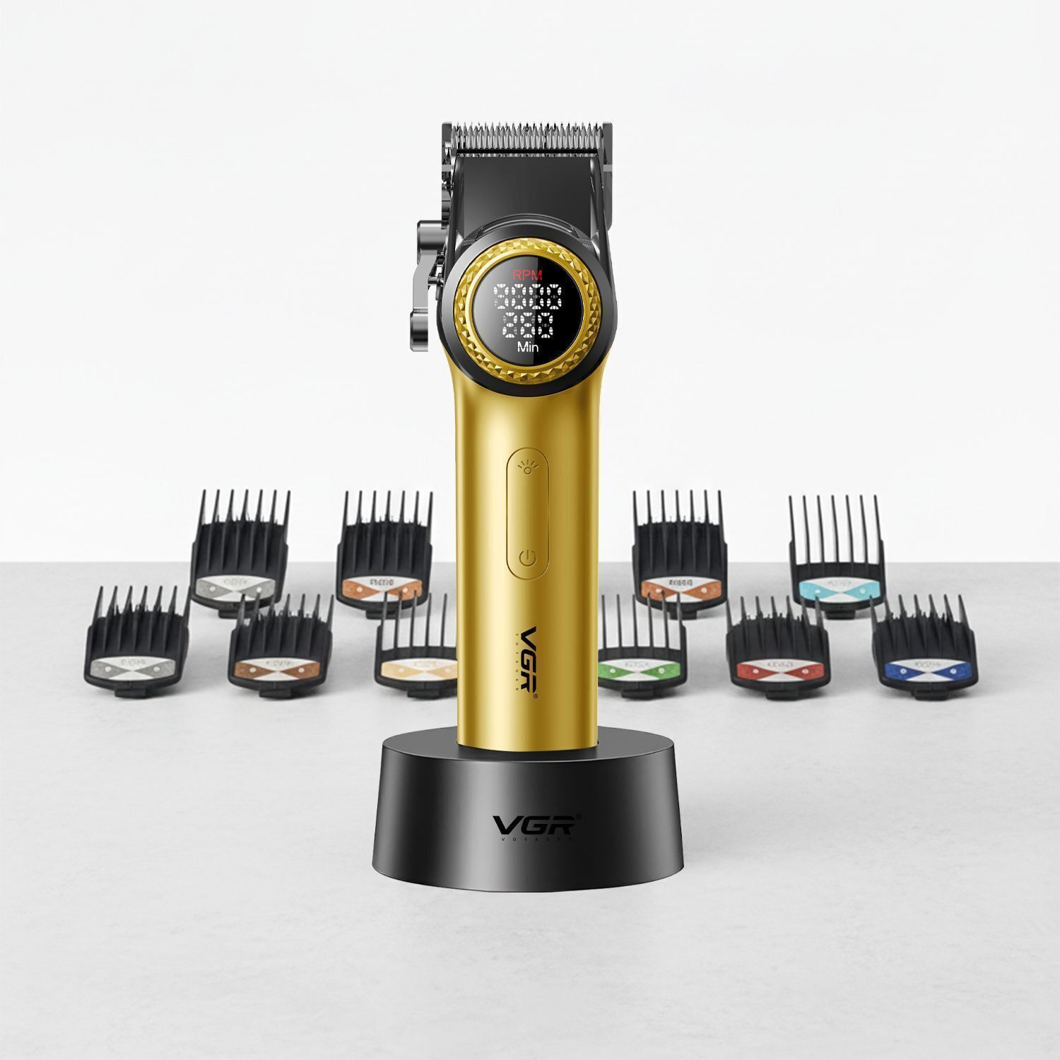 Image of VGR V-001 Professional Salon Series Hair Clipper, 9000 RPM with DLC Diamond Coating Trimmer 300 min Runtime 15 Length Settings