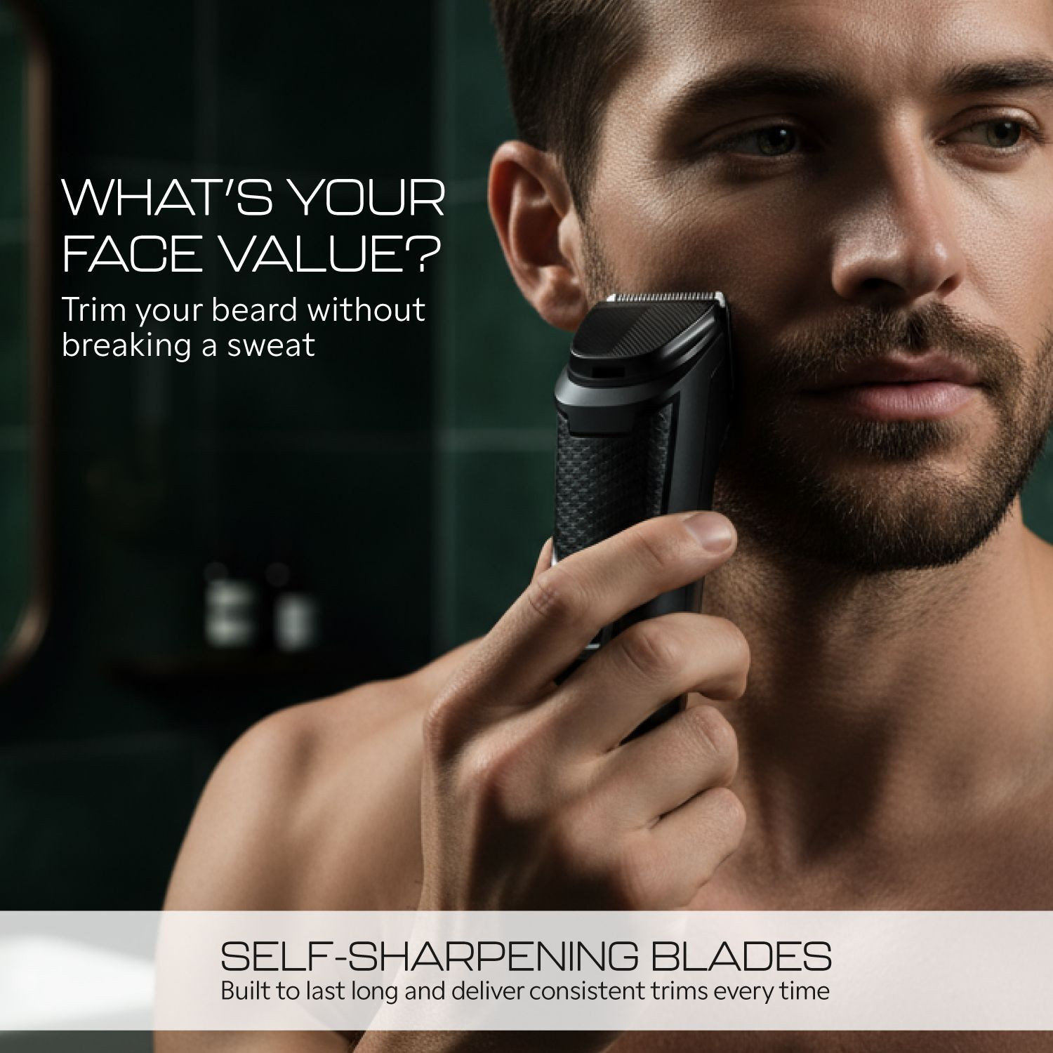 Image of Zlade Jaws Blitz All in One Beard Trimmer for Men | Fast Charging 6 in 1 Grooming Kit 120 min Runtime 40 Length Settings