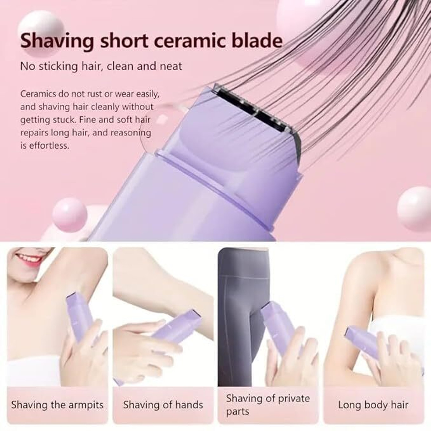 Image of HEWAN Bikini Trimmer for Women Electric Shaver for Face, Legs, Underarms & Pubic Hair Trimmer 60 min Runtime 0 Length Settings