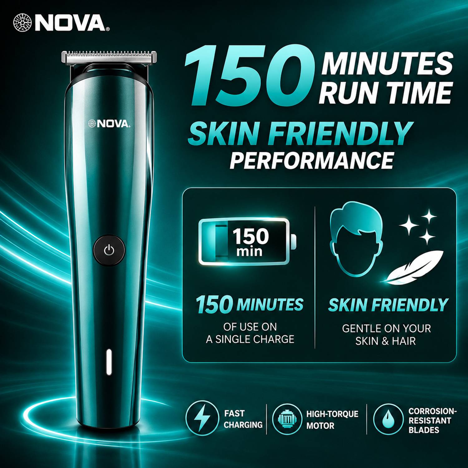NOVA NHT 1133 Trimmer 150 min Runtime 24 Length Settings - Image 2