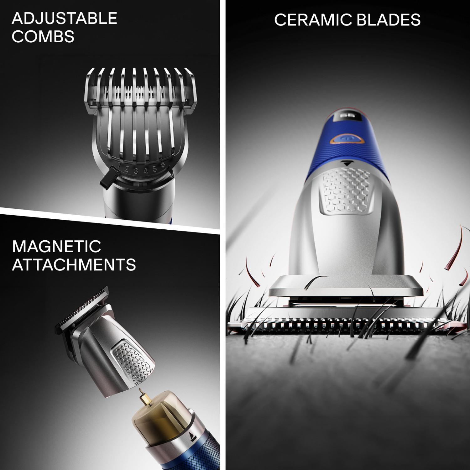 Image of boAt Slazer K100 Pro Fast Charge, Ceramic Blade 15 in 1 Full Body Fully Waterproof Grooming Kit 200 Mins Runtime 12 Length Settings