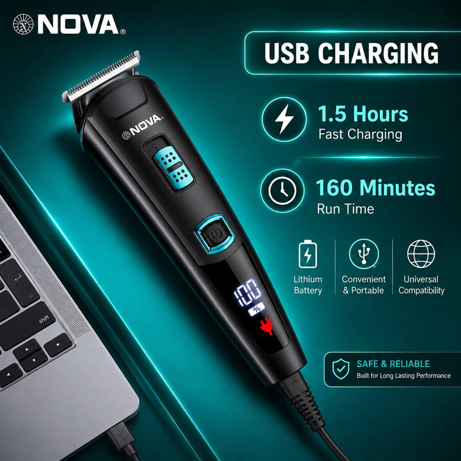 NOVA NG 1153/05 USB Trimmer 160 min Runtime - Image 4