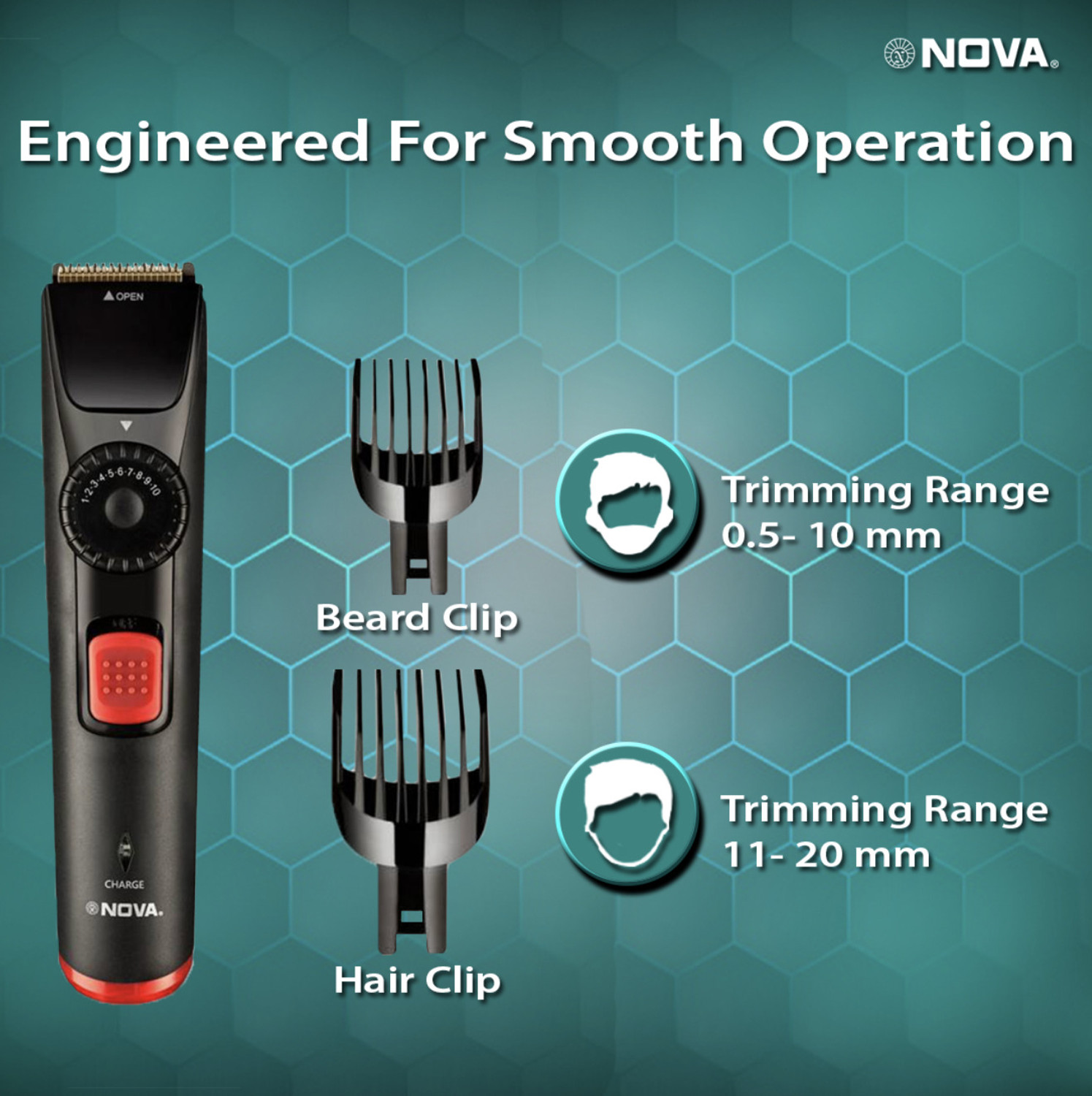Image of NOVA 1096 Trimmer 120 min Runtime 40 Length Settings