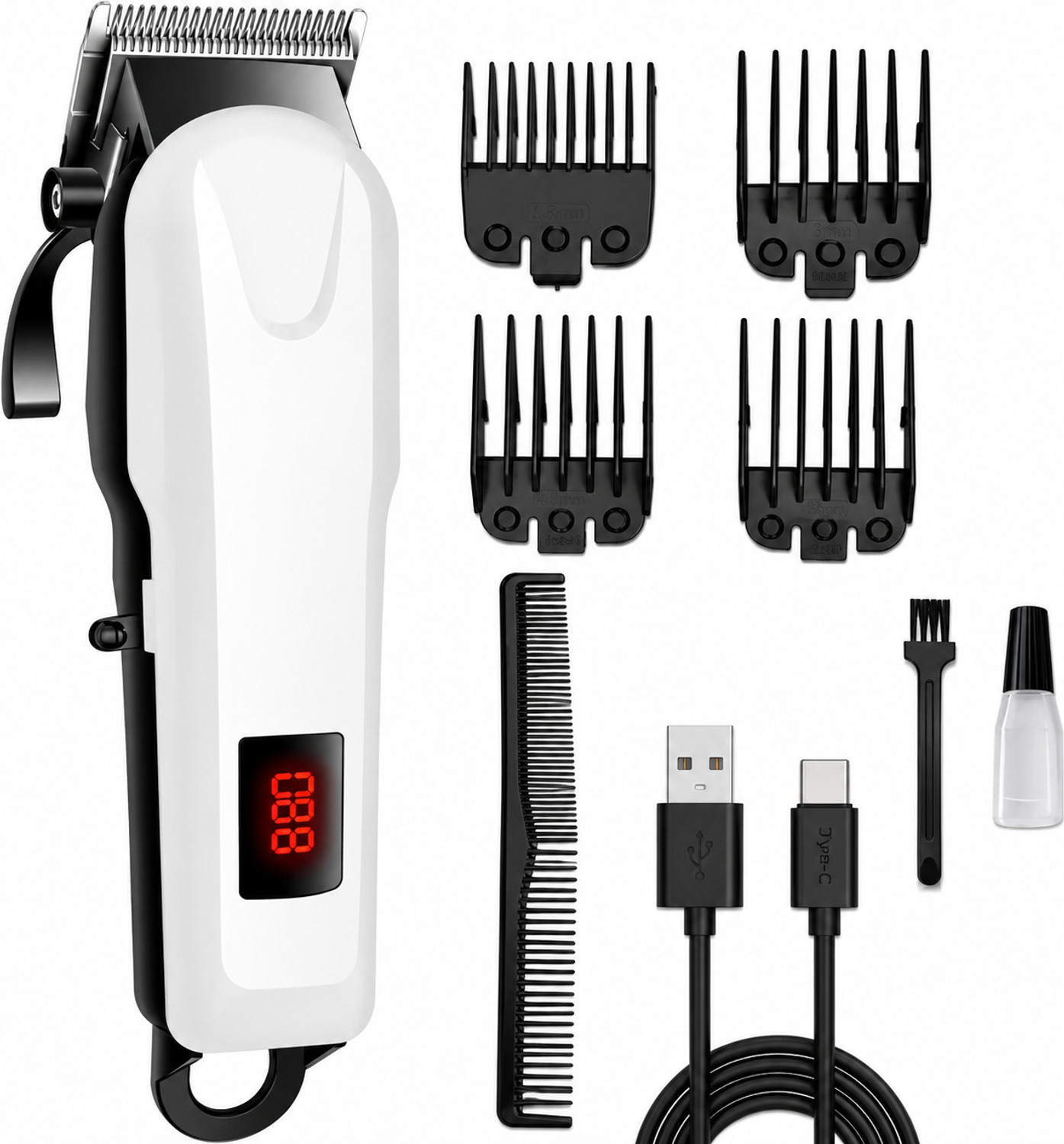 Image of CLINLINSO 809A Rechargeable Electric Hair Clipper Electric Hair Trimmer Fully Waterproof Trimmer 180 min Runtime 5 Length Settings