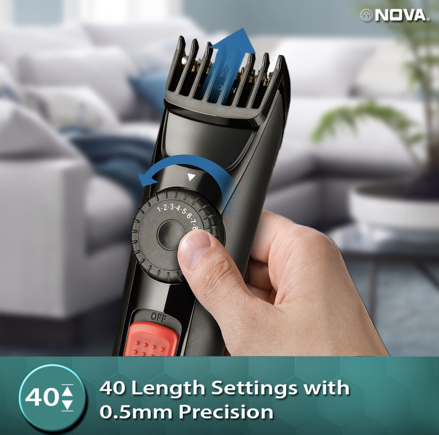 Image of NOVA 1096 Trimmer 120 min Runtime 40 Length Settings