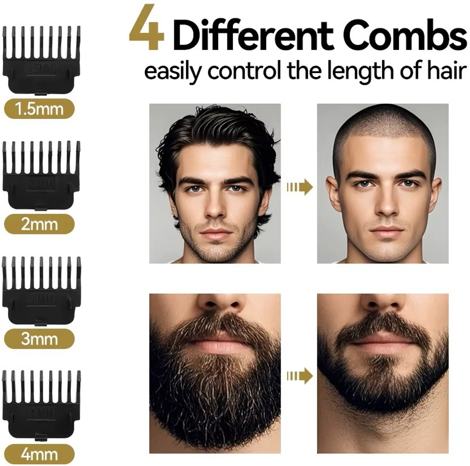 Image of Profiline Waterproof Vintage -T9 Metal Hair Cutting Trimmer with USB charging 0mm Trimmer 60 min Runtime 0 Length Settings