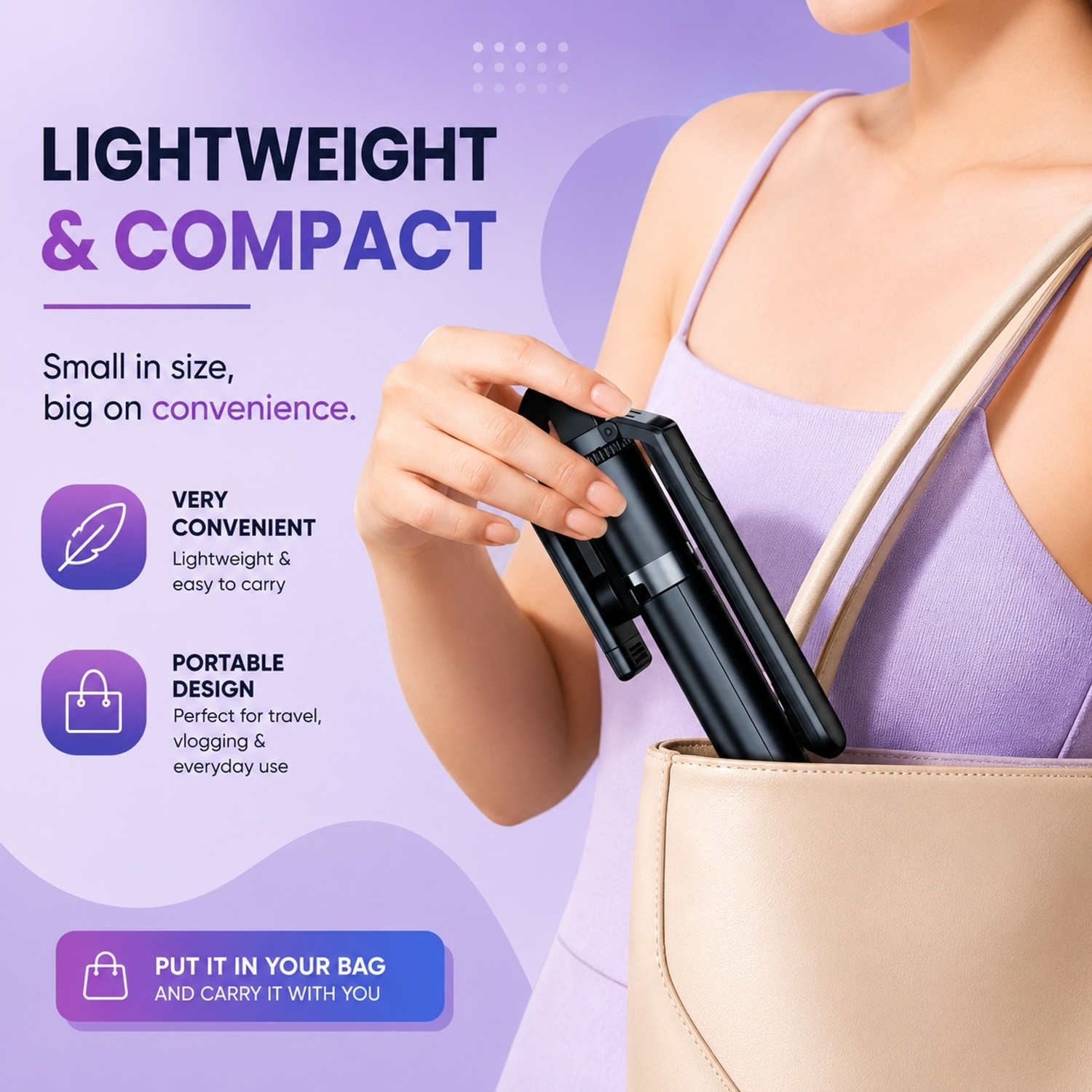 Image of ATMHM R16S 360 Rotation Long Selfie Stick with Light Monopod Kit, Tripod (Black, Supports Up to 1400 g)