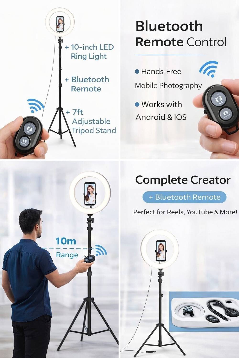 SHUDAUSHI Aluminium Tripod Stand Combo Kit - Image 5