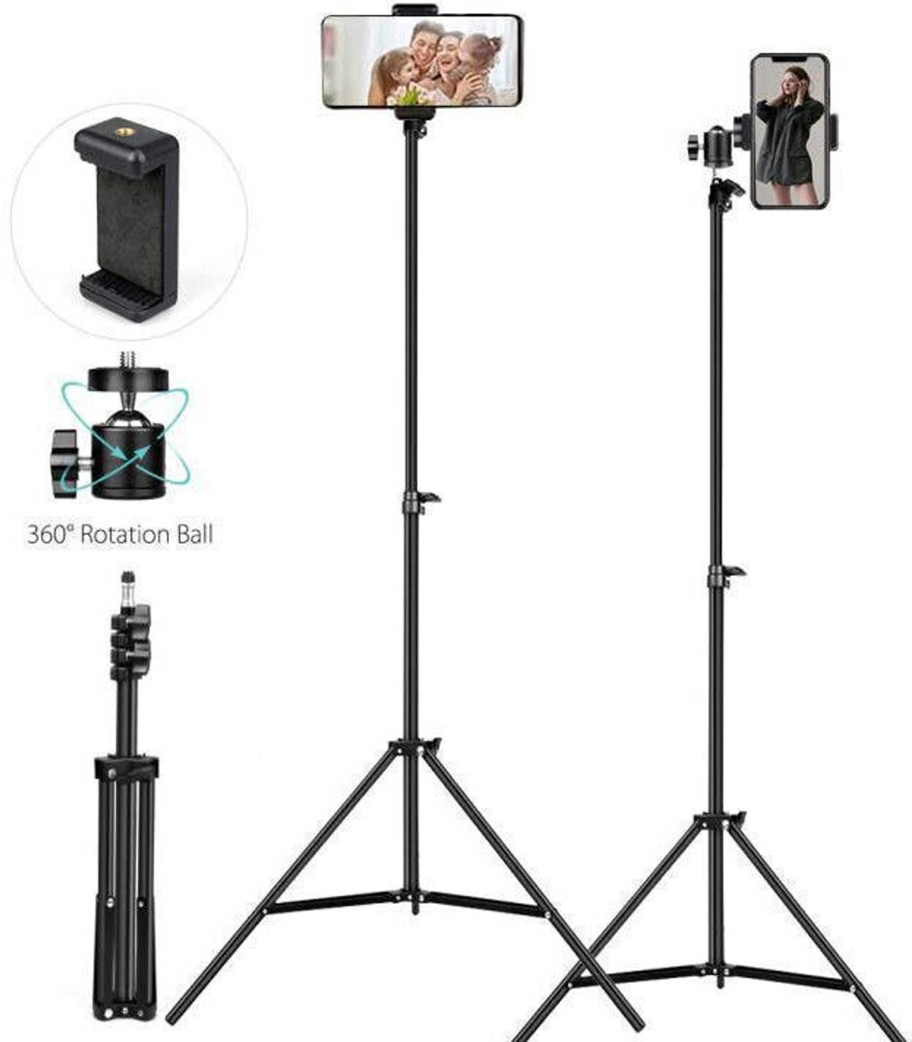 Meraki Wonder New 6.9" feet (210cm) Metal strong tripod/camera stand For YouTube Video maker Monopod Kit, Tripod, Tripod Kit, Tripod Ball Head