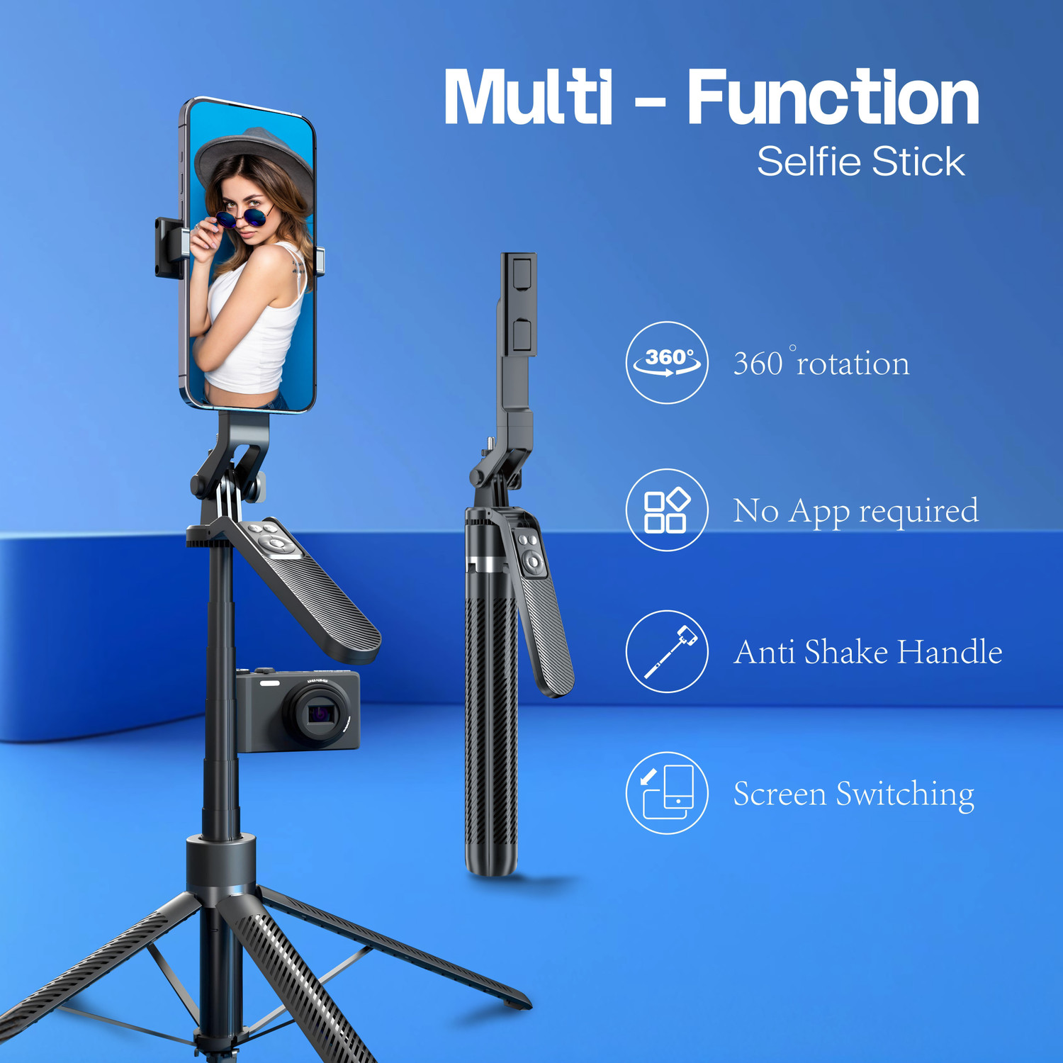 Image of Tygot T-14 Selfie Stick Bluetooth Selfie Sticks with Extendable Tripod Stand, Remote Tripod