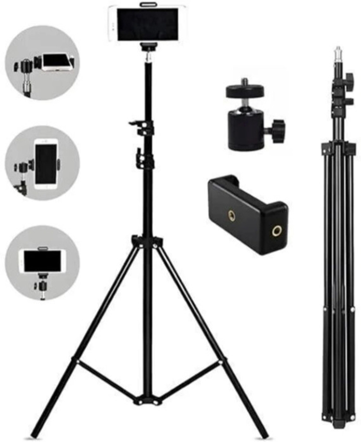 Image of PB Softtech Metal Tripod Stand Rgb Ringlight for MobilePhone Mini Portable adjustable holder Tripod
